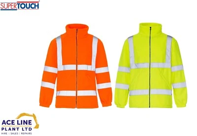Supertouch Hi Vis Zipped Premium Work Fleece Jacket Yellow Orange