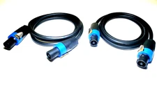 2-pcs 3ft Speakon To Speakon cable Neutrik NL4FC type Connectors Dj's Pro Audio