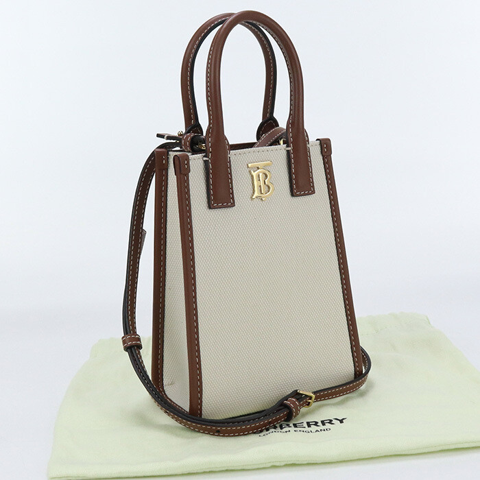 Used Beauty Burberry 2WAY Tote Bag Beige Brown Rank S us 1 Shoulder Women s