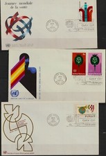 Nations Unies 3 enveloppes 1er jour ZY 3914 : sujets divers , voir descriptions
