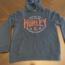 Adult Small Hurley International Pullover Hoodie Navy Blue Hooded Sweatshirt