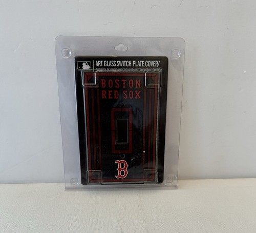 Boston Red Sox Stained Glass Light Switch Plate Cover MLB Licensed - Rare Art - Picture 2 of 3