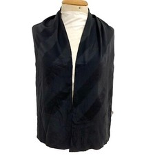 Enrico Coveri 100 Silk Scarf - Black Jacquard Pattern - Made in Italy - A49