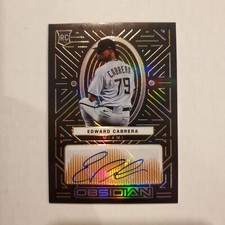EDWARD CABRERA 2022 Panini Chronicles OBSIDIAN ORANGE ETCH AUTO #'d 4/10 Marlins