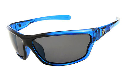 Gentlemen Mens Polarized Wrap Around Sunglasses Tone Transparent Blue Frame  NT01