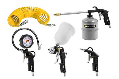 Reifen Luft Kompressor Güde Druckluft Set 5-Tlg. Kompressor Reifenfüller Ausblaspistole Schlauch, Kompr Airride Kompressor