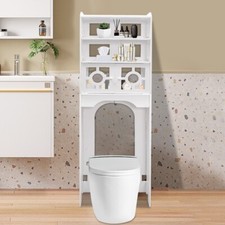 With Adjustable Shelves Bathroom Storage Cabinet Over The Toilet Wood Organizer