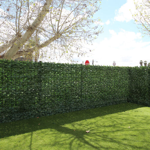 58'x196' 4pcs Ivy Leaf Artificial Faux Dark Green Privacy Fence Wall Hedge Decor - Picture 8 of 8