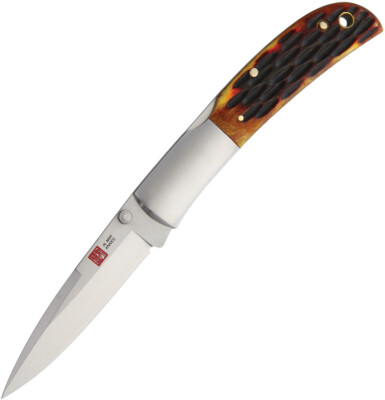 Al Mar Falcon Lockback Honey Brown Folding AUS-8 Stainless Pocket Knife 7004