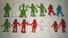 Vtg Tim Mee Galaxy Laser Space Team 2"-2.25" Plastic Figures Lot Of 15, Used.