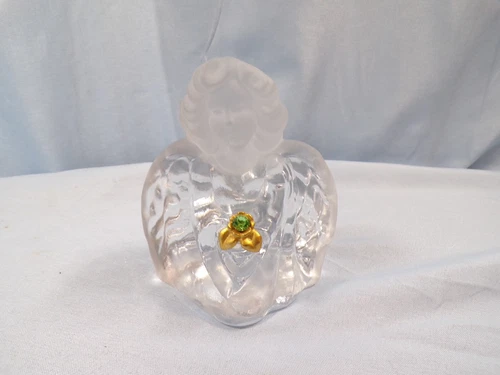 Fenton Clear & Clear Satin Glass Angel Figurine