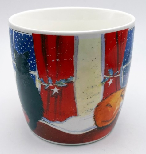 Taza de cerámica Queens Alex Clark ventana de Navidad gato con lata invierno porcelana fina - Imagen 6 de 14