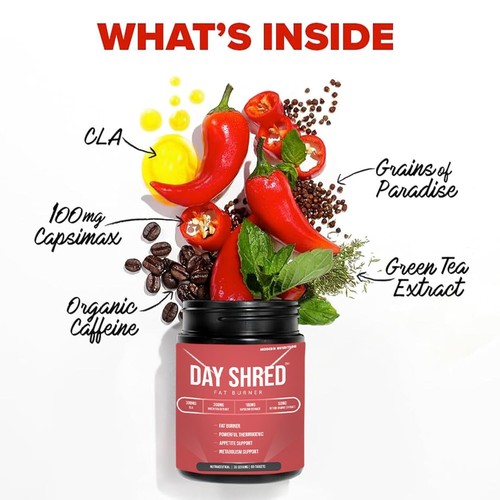 Day Shred Day Time Fat Burner Weight Loss Supplement 60 Tablets Free Shipping - Picture 5 of 9