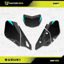 Gray Cyan Shift Number Plate # Graphics Kit fits Suzuki DRZ400SM Drz400s