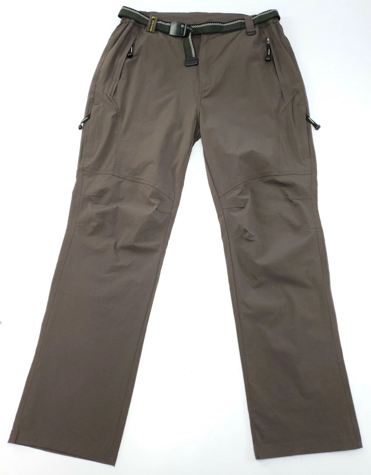 TBY Men's Large Outdoor Sports Activewear Pants Zipper Pockets Brown NWT