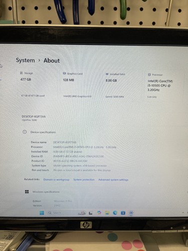 Dell Desktop Computer Intel i5-10505 SFF 8GB RAM 512GB SSD Windows 11 Pro - Afbeelding 2 van 5