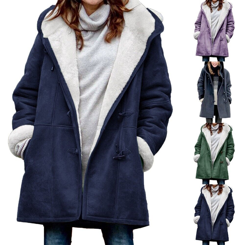 Stay Warm and Stylish in Womens Fleece Lined Hooded Coat Ideal for