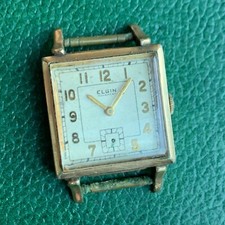 Elgin Grade 519 8/0S 15 Jewels Square Art Deco Wristwatch PARTS / REPAIR