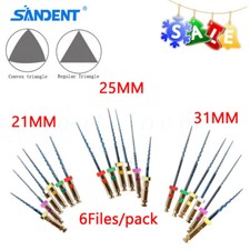 6Pcs Endodontic Rotary Files Dental NITI Engine Files 21/25/31mm FDA