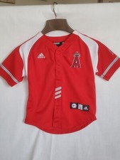 Los Angeles Angels Cool Base Home Jersey Size 7 kids Adidas Hamilton #32