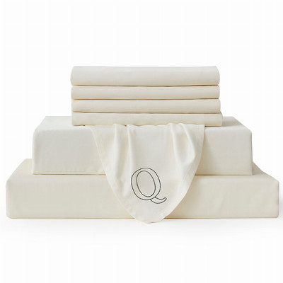 Ivory Bambusa 7-Piece Sheet Set Ivory Full
