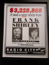 Frank Sinatra Shirley MacLaine Rare Original Radio City Promo Poster Ad Framed!