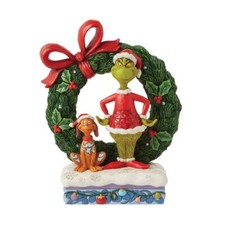 Jim Shore Christmas The Grinch Inside Large Light Up LED Wreath Figurine 6015210