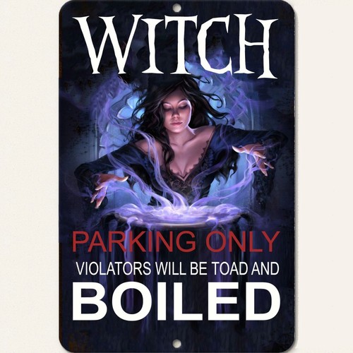 Hexe Parkplatz nur Verletzer werden Kröte und gekocht Neuheit Schild 8x12 Aluminium - Bild 2 von 8