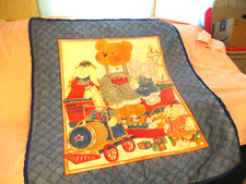 Handmade Baby Quilt Wagon, Train, Animals Boy Girl