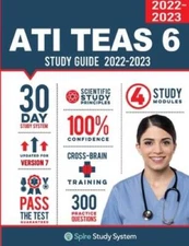 ATI TEAS 6 Study Guide: Spire Study System and ATI TEAS VI Test Prep Guid - GOOD