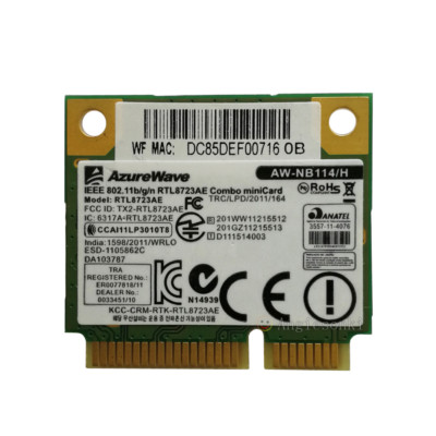 Carte WiFi Mini-PCIe RTL8821AE - Compatible ASUS, HP, Toshiba, 802.11ac/b/g/n + Bluetooth