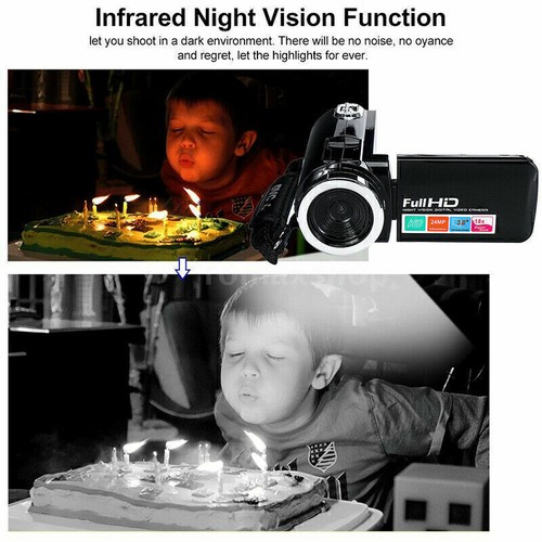 Mini Full HD 1080P 24MP 18X Zoom 3'' LCD Digital Camcorder Video HDMI Camera Mic - Picture 3 of 11