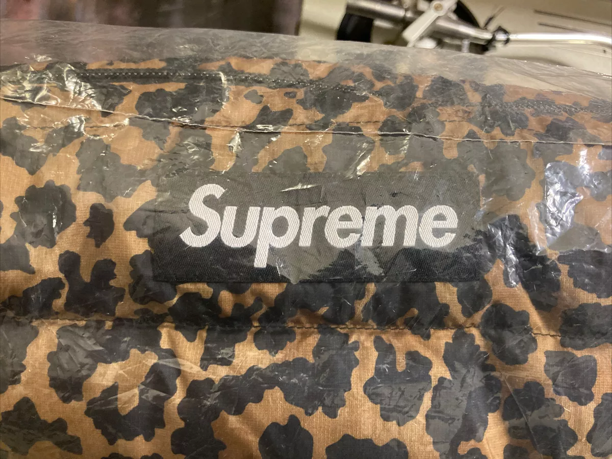 Supreme Micro Down Half Zip Hooded Pullover FW21 Leopard Print