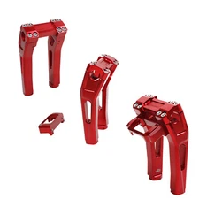 Red 8.0" Handlebar Riser Kit for Harley Softail Dyna Street Bob FXLRST FXST 