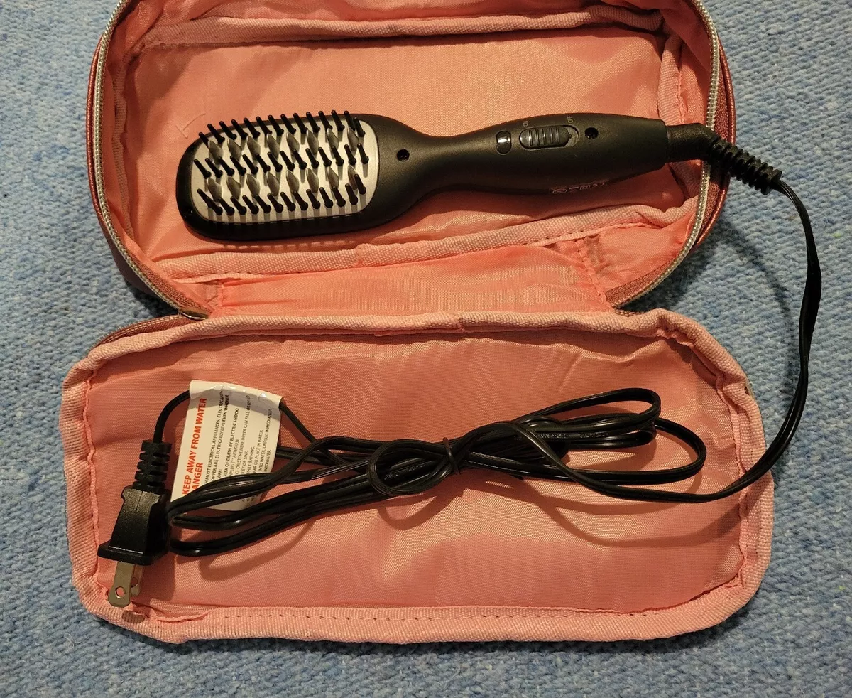 Luxe Willow NEW Mini Thermal Hair Straightening Brush w Travel