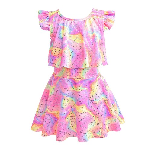Kids Girls Beachwear Seaside Dress Active Swimsuit Bathing Suit Outfits Shiny - Picture 62 of 82