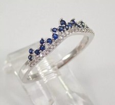 2Ct Round Cut Simulated Sapphire Pretty Engagement Ring In 14K White Gold Plated