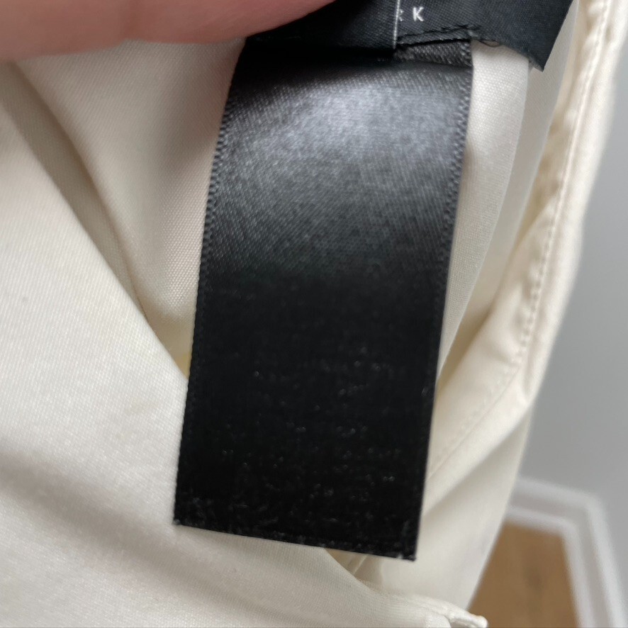 Lafayette 148 Button UP Blouse Top Womens 12 White Old Money Capsule Wardrobe