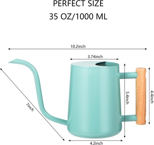 Modern 35oz Green Watering Can for Indoor and Outdoor Plants - Stainless Steel - Picture 9 of 9