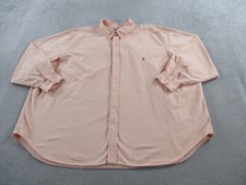 Ralph Lauren Polo Shirt Mens 4XB Orange Salmon Oxford Dress Button Up Pony Logo