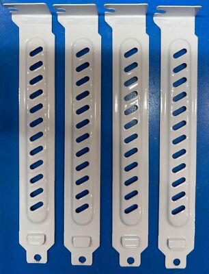 4 pc Computer Case Rear Slot PCI Bracket Blank Filler Slot Cover White
