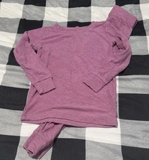 Little Sleepies Ribbed Heather Mulberry Pajama Set 2T