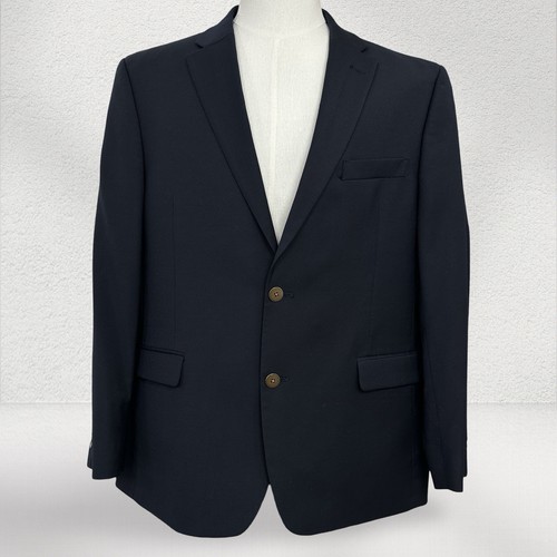 Tommy Hilfiger Wool Blend Blazer Men 44S Blue Sports Coat Double Vented 2 Button - Picture 1 of 23