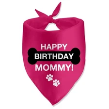 Happy Birthday Mommy Pet Dog Bandana Triangle Scarf Photo Prop Dog Mom
