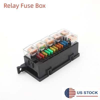 11 Way Relay Fuse Box with 5 pin 12V 80A 6 Relays & 11 Fuses Universal USA Stock