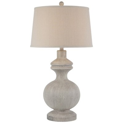 Weiße Amorie Tischlampe mit Leinenschirm 71 x 41 x 41 cm aus unserem Tischlampen Sortiment M