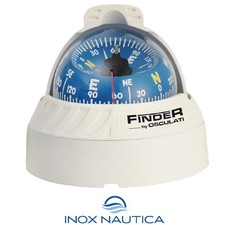 Bussola Finder 2"5/8 bianca su Piano e Illuminazione Led Nautica Barca Gommone