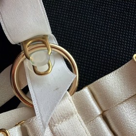 Atelier Bordelle Webbed Garter (Pair) Bondage Lingerie Black Satin Designer