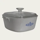 Corning Ware Blue Cornflower 1.75 Qt Casserole Dish Pyrex Glass Lid Vintage
