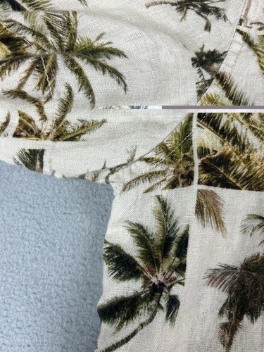 Banana Republic Shirt Mens L Hawaiian Floral 100% Linen Short Sleeve Button Up - Picture 6 of 12